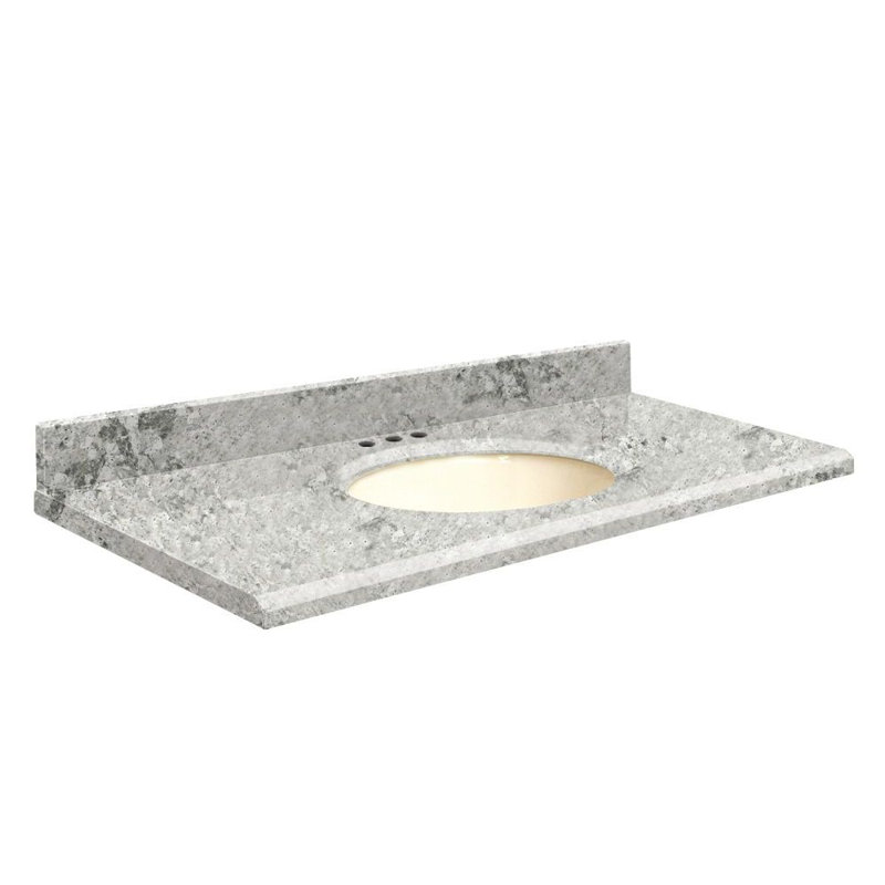 Dessus de salle de bain simple 31 po meuble-lavabo, Biscuit, Blanc Milan, Simple