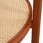 Table basse moderne en bois massif à double couche circulaire, plateau de table en verre artisanal, matériau de la deuxième couche: rotin PE, structure en bois massif