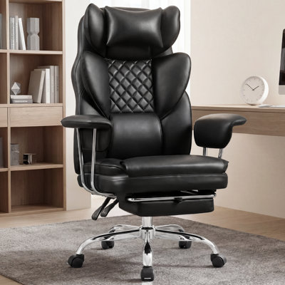 Aero Big & Tall Ergonomic Gaming & Office Chair with Footrest – High Back, Pocket Spring Cushion, Reclining 90–135°, 400 lb Capacity, PU Leather