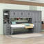 Lit escamotable avec armoire, bureau, armoire et tiroirs de rangement-40914025
