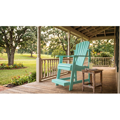 Weathercraft Elevated Adirondack Balcony Pub Chair with Built-In Footrest, Solid Wood Pressure-Treated Pine, 15 Sherwin-Williams Finish Options, Made in USA