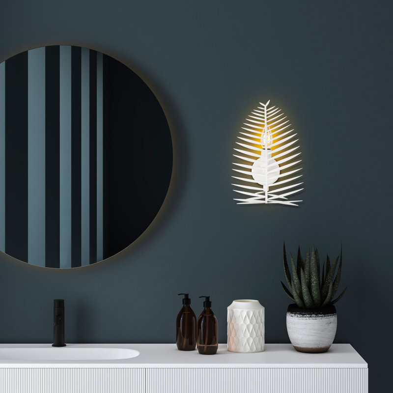 Lampe murale moderne, corps en métal blanc, 7,9 x 11,8 x 3,1 pouces | Plaque de base de 0,3 po de diamètre, douille E14, 40 W maximum (ampoule non incluse), indice de protection IP20 | Éclairage élégant pour la décoration intérieure et les espaces ambiants