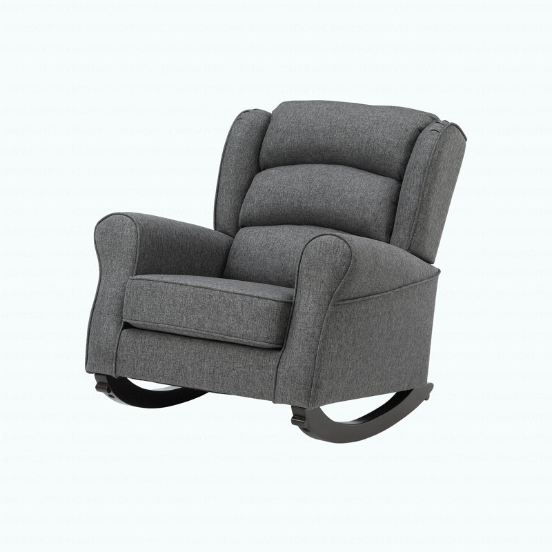 Modern Gray Fabric Rocking Chair