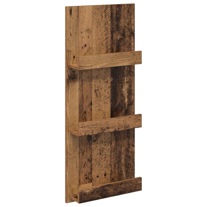 Wood Free Standing Magazine Rack, Dark Brown