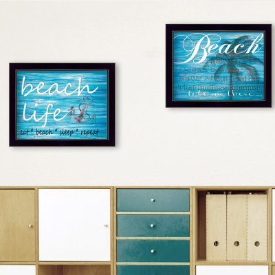 Art mural encadré 2 pièces pour la maison Beach, par Cindy Jacobs