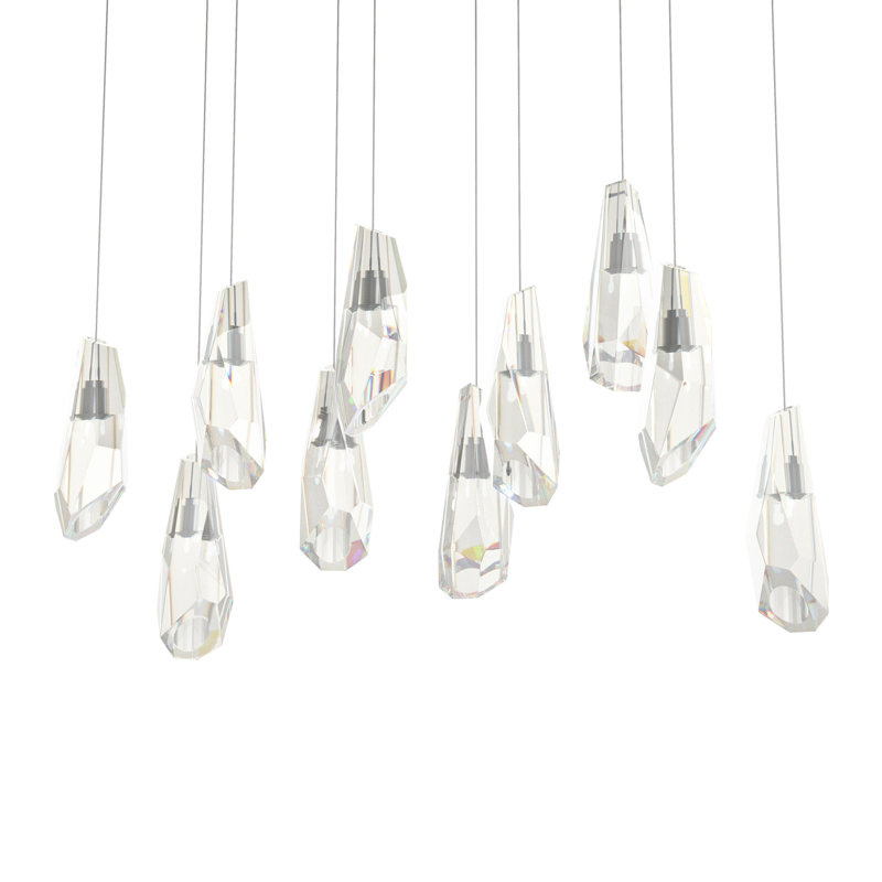 Luma 10 - Light Crystal Pendant, Bronze, 130" H