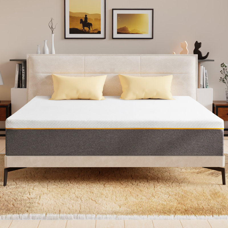 Matelas en mousse viscoélastique gélifiée 12 pouces avec housse respirante et sensation moyenne, Grand lit