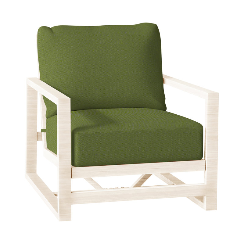 Avondale Patio Lounge Chair with Cushions, No Welt + Standard Fill, Linen Forest, Chalk