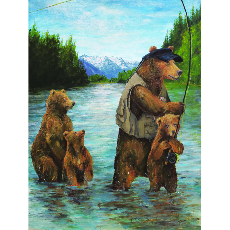 «Papa Bear» par Kamdon Kreations - impression sur toile tendue, H 48 po x l 36 po