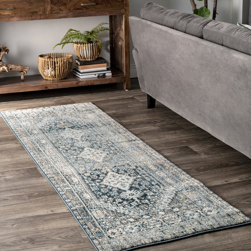 Tapis bleu Futch, Tapis de couloir 2 pi 6 po x 8 pi