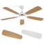 Ventilateur de plafond moderne de 52 pouces avec 3 lumières à DEL, Sofucor, ventilateur de plafond à 5 pales avec télécommande, ventilateur de chambre à coucher et ventilateur de salon, blanc-1820426883