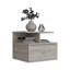 Table de chevet flottante H 12 po, fixation murale avec tiroir simple et tablette à 2 niveaux, gris clair-369455003
