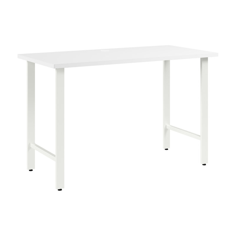 Bureau Hustle, Blanc / blanc, H 30,07 po x l 47,59 po x P 23,34 po