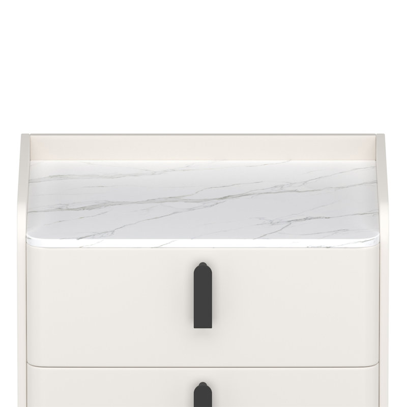 Nightstand With 2 Drawers (Only Nightstand), White