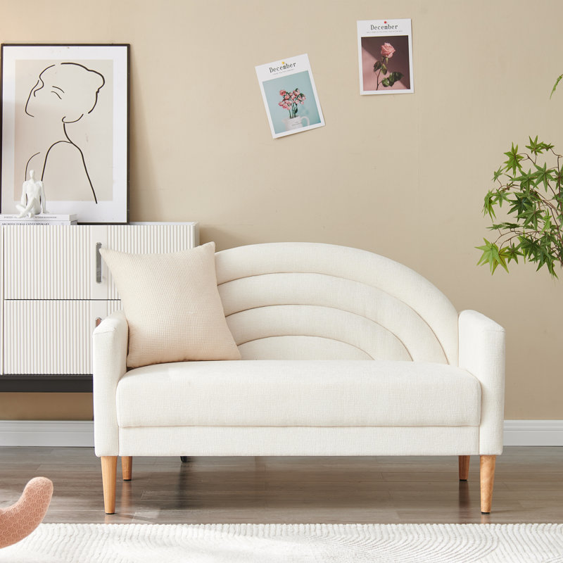 Canapé rembourré à deux places Michala, Polyester crème, H 31,5 po x l 49,6 po x P 30,7 po