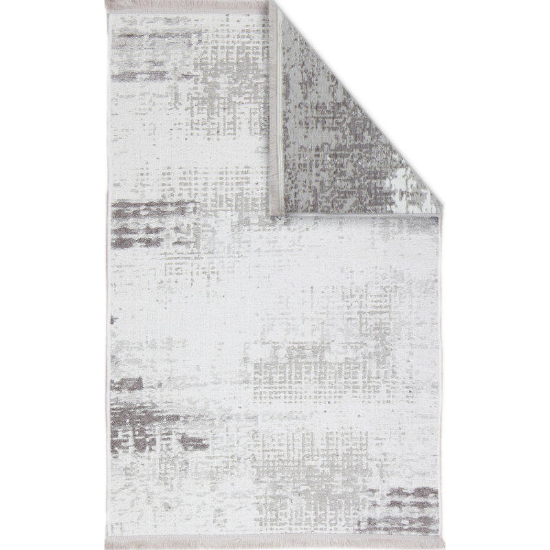 Tapis gris rectangulaire tissé à la machine 5 pi 1 po x 7 pi 7 po Patmar