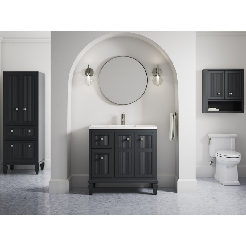 Hearthaven 28" x 24" Wall Cabinet, Slate Gray