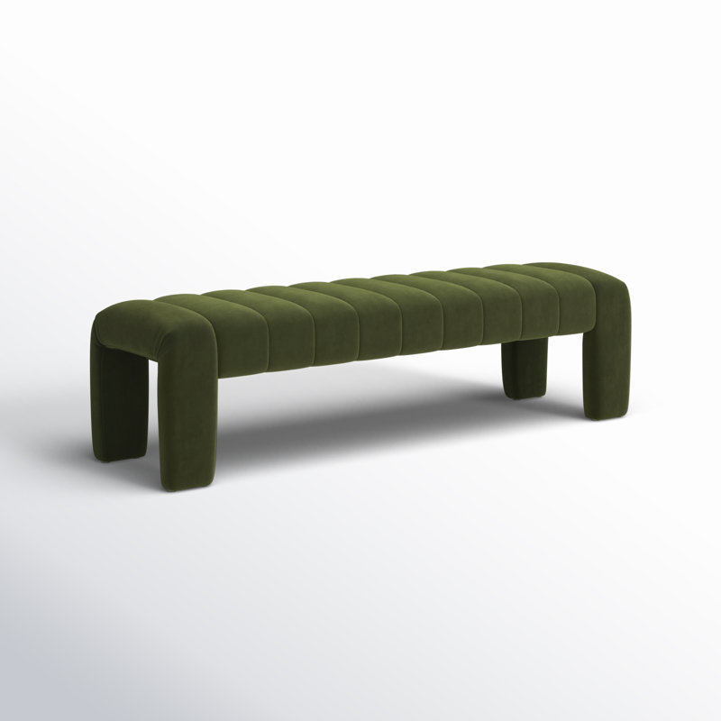 Bellisima Upholstered Bench, Forest Green Velvet