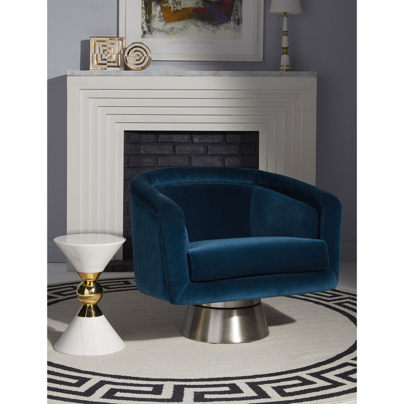 Bacharach Swivel Chair, Rialto Reef Velvet