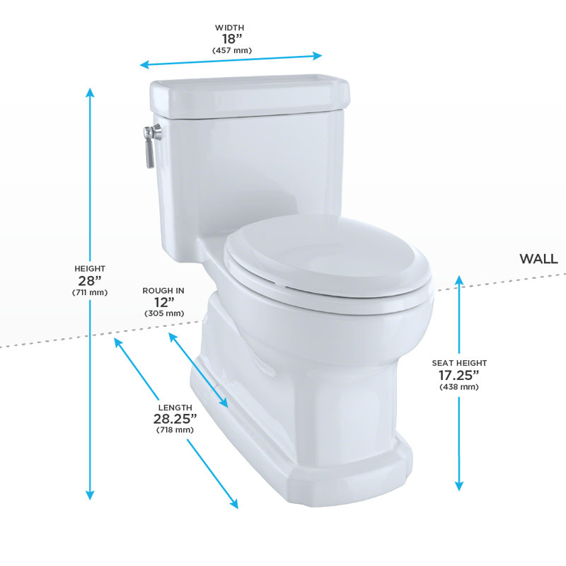 Guinevere® ADA Compliant 1.28 GPF Elongated One-Piece Toilet with SanaGloss Glazing, Bone