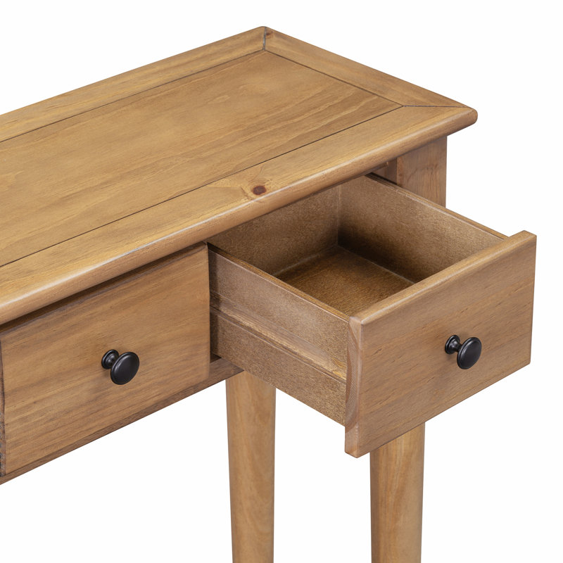 Entryway Table with 4 Drawers, Old Pine