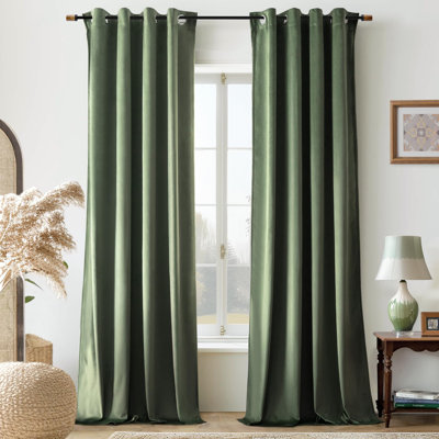 Velvet Curtains Room Darkening Curtains 2 Panel Set Super Soft luxury Grommet Curtains