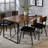 Industrial Style Rectangular Dining Table With Metal Sled Base & Solid Wood Top, 28"h X 30"w 47"l, Oak And Black Formation Wooden Seats 4, Finish