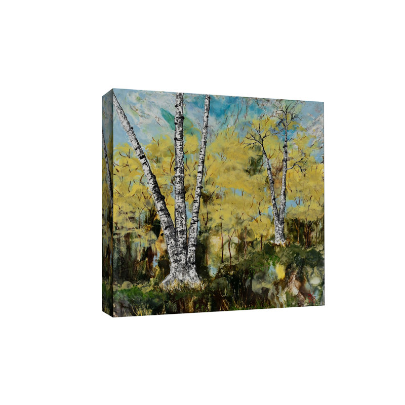 "Rustic Birch", art mural sur toile, Toile tendue, H 12 po x l 12 po