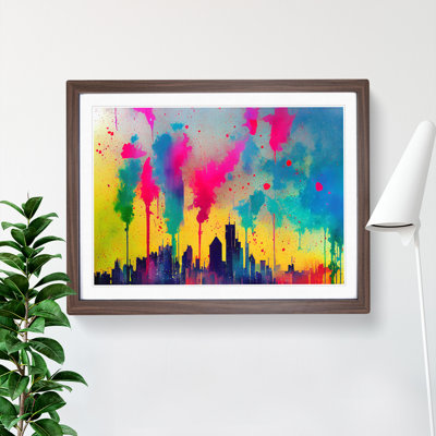 Skyscraper Skyline Splashed Vol.7 Abstract - Framed Print