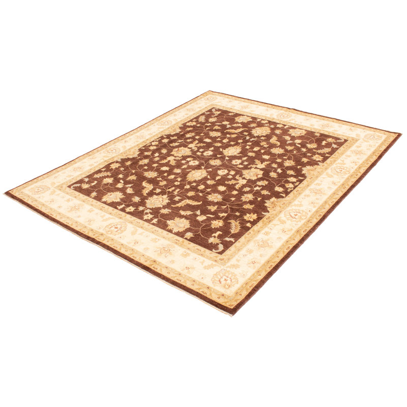 Tapis brun foncé Peshawar Oushak 8 pi 3 po x 9 pi 10 po