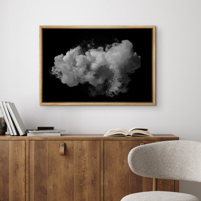 Gray Smoke Clouds In Moody Background Illustrations Modern Minimalist Contemporary Artwork