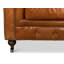 Canapé Chesterfield à accoudoirs roulés en cuir véritable 89 po Carola-611474919