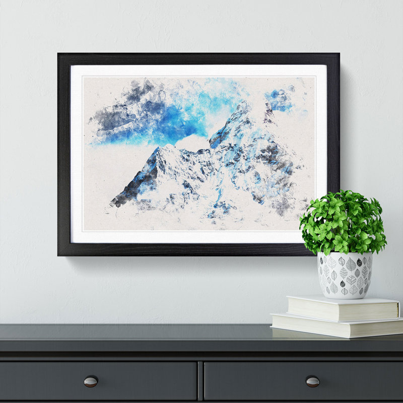 Mount Everest - Picture Frame Graphic Art Print, Black Framed, 45cm H x 63cm W x 2cm D