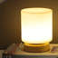 Abat-jour boule de verre avec lampe de chevet et charge USB avec base en bois à intensité variable pour le salon, la chambre à coucher et la décoration intérieure