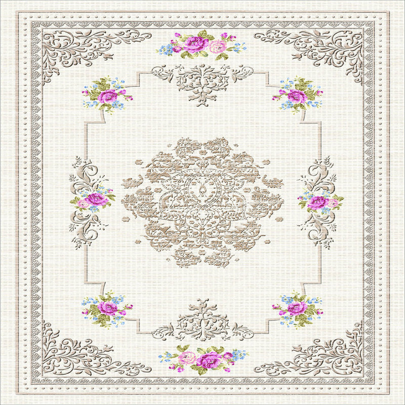 Stylish Hall Carpet (3.3 x 6.6 ft), 100% Polyester, 0.3 in Pile Height | Antibacterial, Non-Slip PVC Felt Dot Underside | Machine Washable, 3D Digital Print, Durable & Easy to Clean | Perfect for Entryway & Living Areas