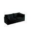 2 pièces et chaise en chenille noire. Structure solide en bois massif. Revêtement en chenille fine. Rembourrage en mousse souple. Combinaisons de sièges adaptables. Assemblage simple