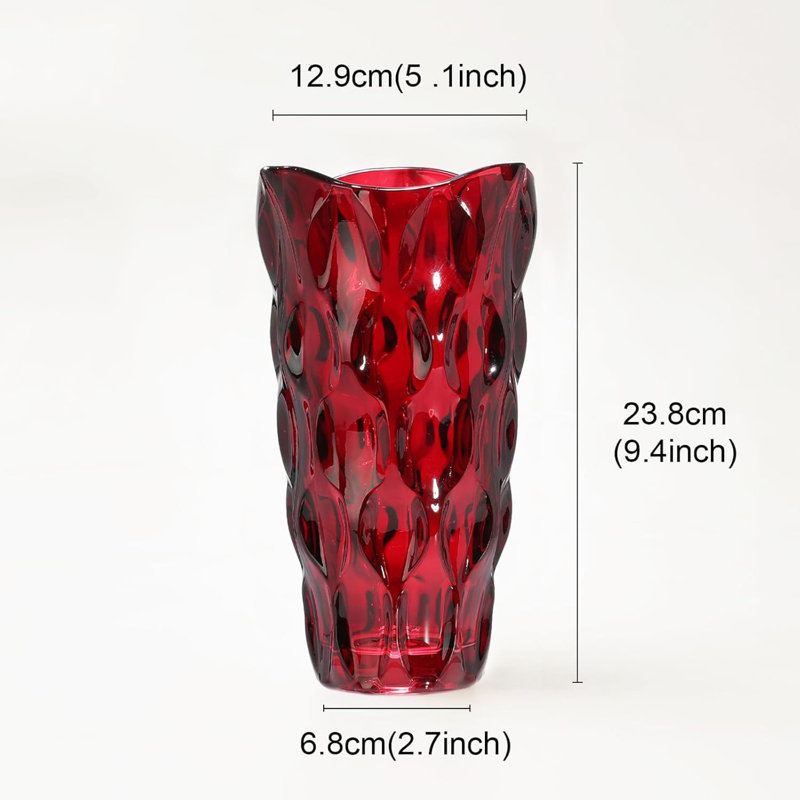 Glass Table Vase, Red