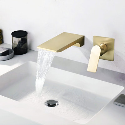 Wall Mount Waterfall Bathroom Sink Faucet