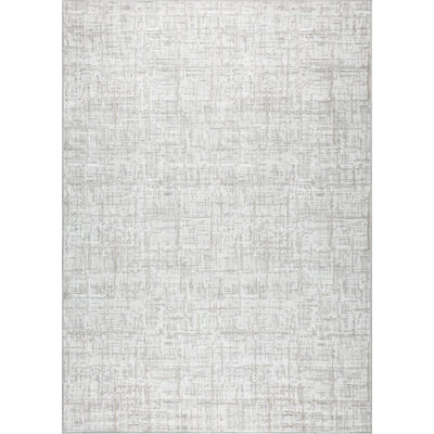 Farley Gray & Beige Striped High-Low Modern Rug