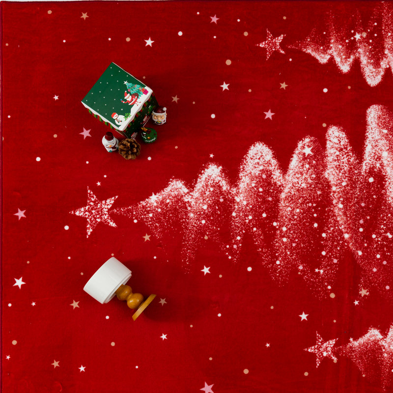 Chamora Christmas Tree Area Rug For Festive Holiday Decor, Rectangle 7'9" x 9'9"