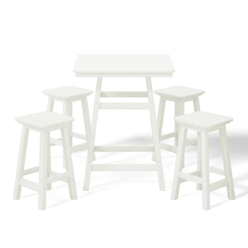 Laguna 5-Piece Square Counter Set, White