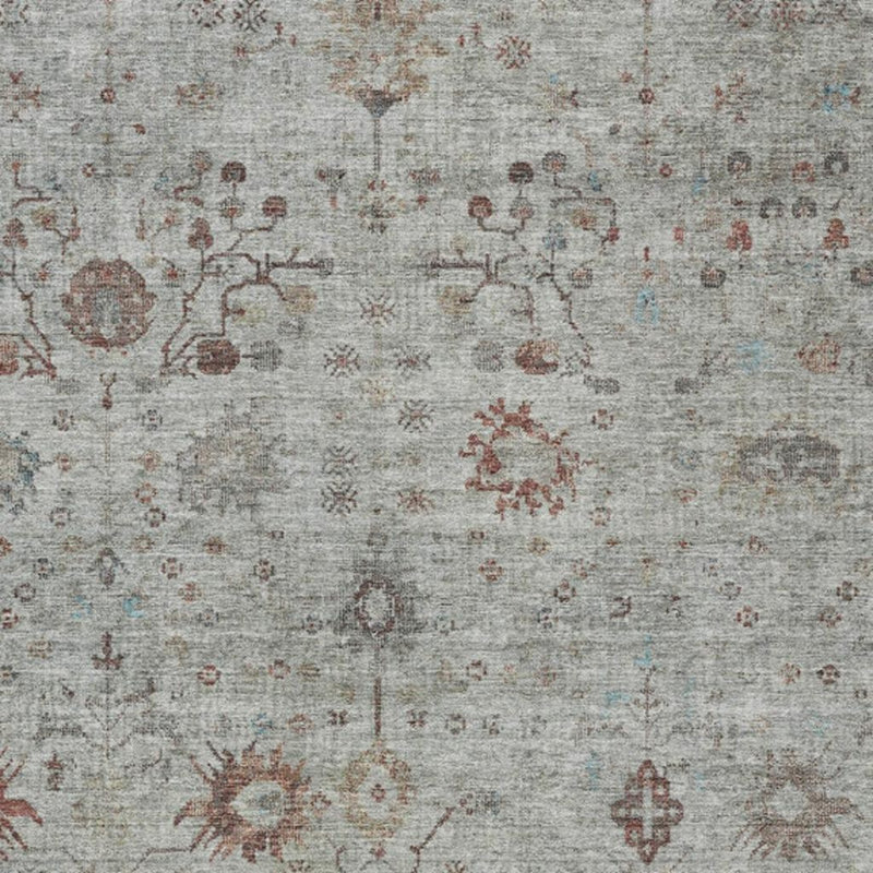 Tapis extérieur lavable floral gris et cuivre 3 pi x 5 pi