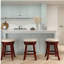 Tabouret de bar 24 po couleur cerise, siège en tissu beige