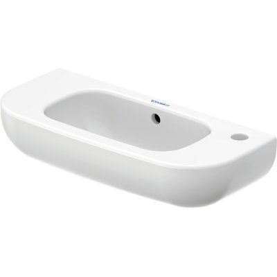 Lavabo de salle de bain mural rectangulaire en céramique avec trop-plein Duravit D-Code