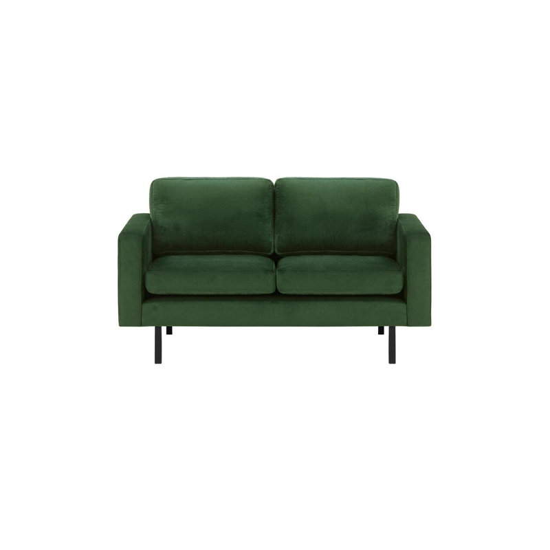 Neilius 2 Seater Velvet Loveseat, Dark Green