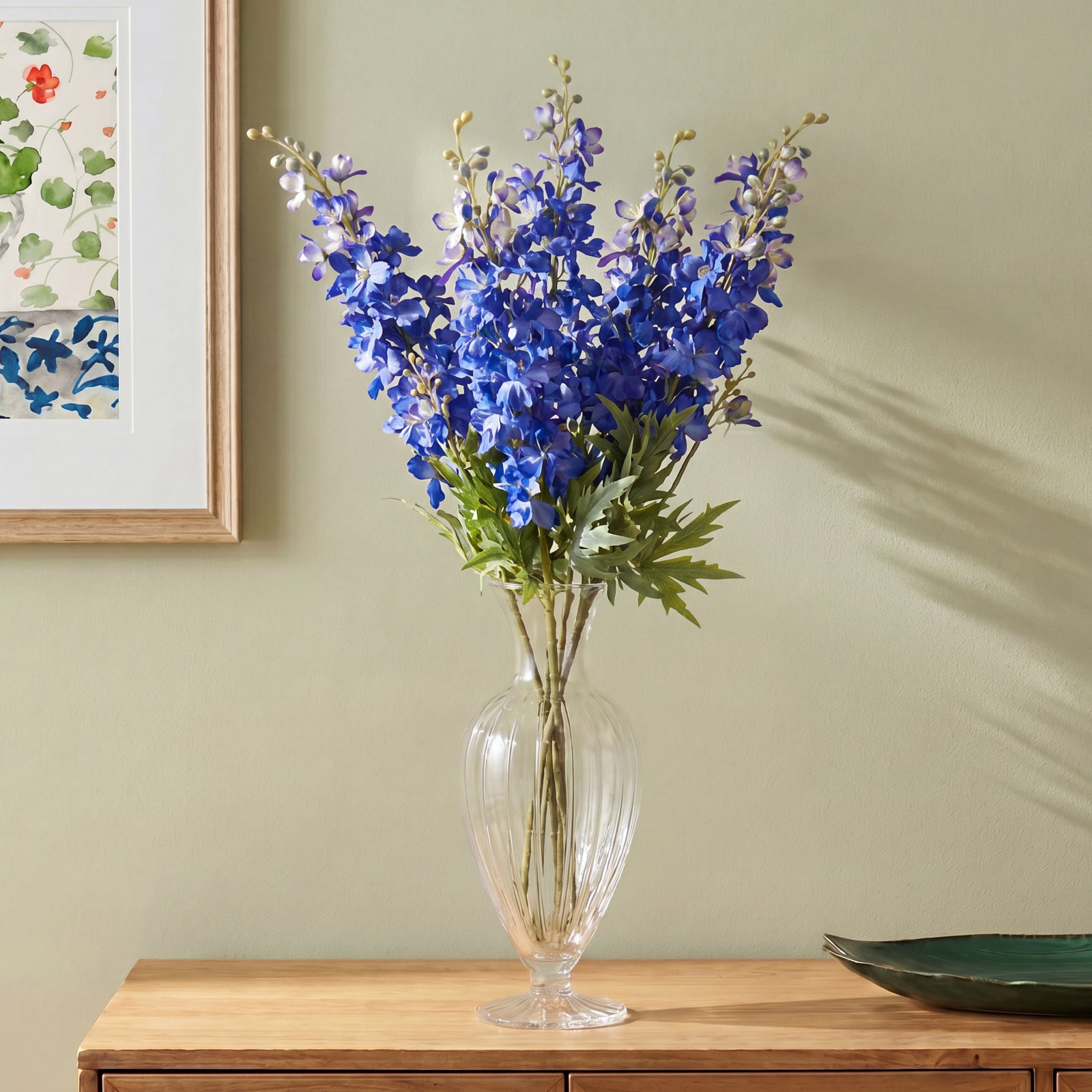 Faux Floral Stems, Cobalt 