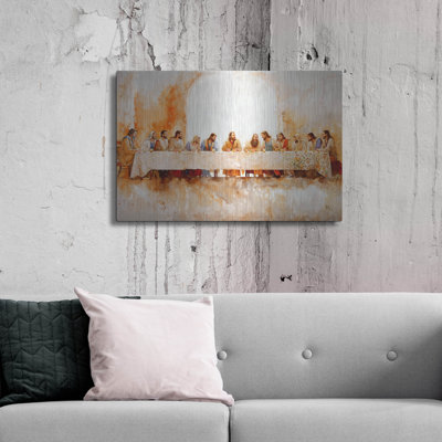 «The Last Supper» par Ivan Guaderrama, art mural en métal 16 po x 12 po