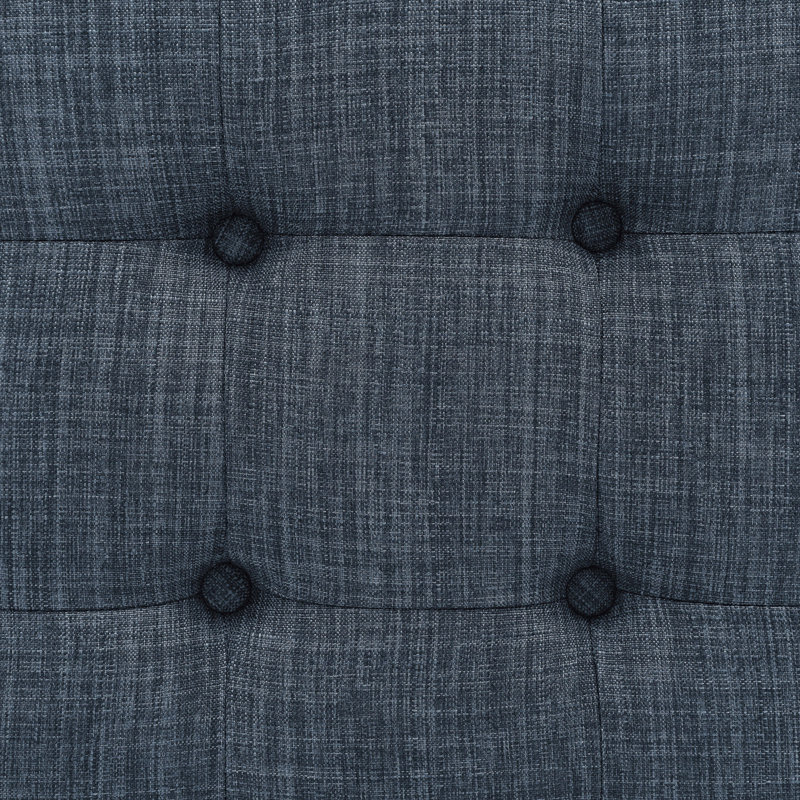 Audel Upholstered Ottoman, Dark Blue Linen