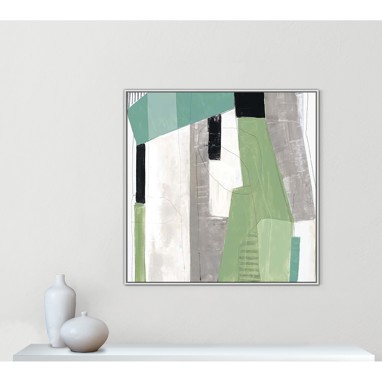 Evergreen Essence I Print, 46.5" H x 46.5" W x 2" D, White Floater Framed