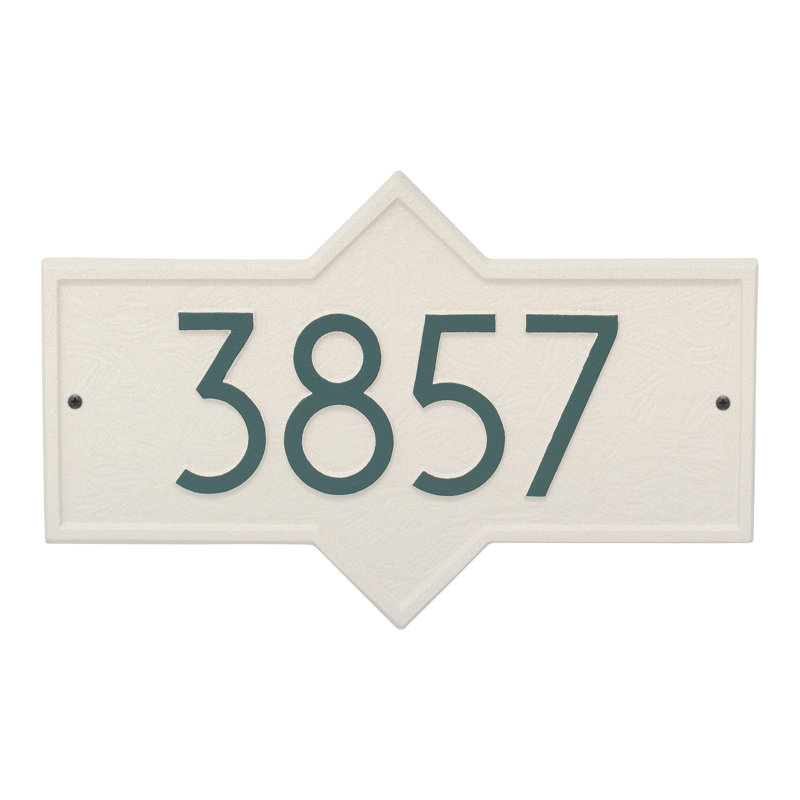 Plaque d'adresse murale personnalisée 1 ligne Hampton, Vert côtier, Oui